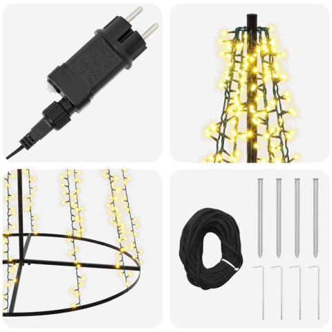 CHOINKA ŚWIĄTECZNA LED 385 CM 2460 LED CIEPŁA BIEL STAL CZARNY