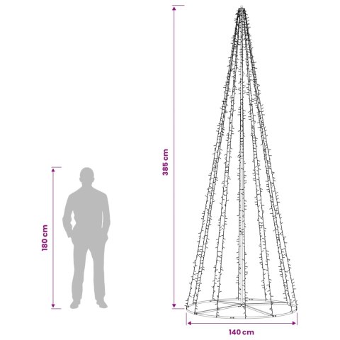 CHOINKA ŚWIĄTECZNA LED 385 CM 2460 LED CIEPŁA BIEL STAL CZARNY