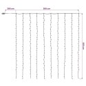 KURTYNA ŚWIETLNA 300 LED CIEPŁA BIEL 300 X 300 CM
