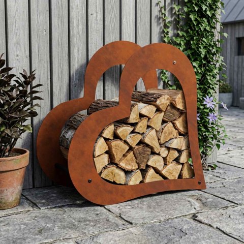 STOJAK NA DREWNO 41 X 40 X 20 CM STAL KORTENOWSKA RDZAWY