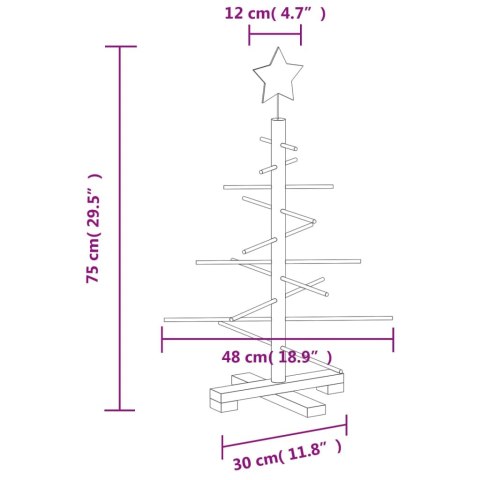 DREWNIANA CHOINKA DO UDEKOROWANIA 75 CM LITE DREWNO SOSNOWE