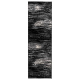 VidaXL Dywan Bieżnik FLORNES Tkany Czarny Pędzle 80 x 300 cm PP 7 mm
