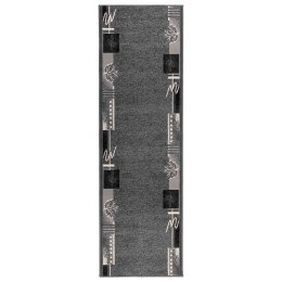 VidaXL Dywan Bieżnik FLORNES Tkany Szary Liście 67 x 300 cm PP 7 mm