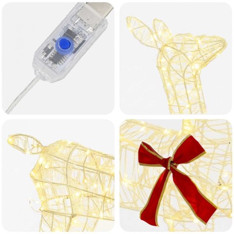 3D RENIFER BOŻONARODZENIOWY LOVIISA 110 LED CIEPŁA BIEL