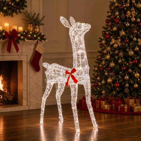 3D RENIFER BOŻONARODZENIOWY LOVIISA 110 LED ZIMNA BIEL