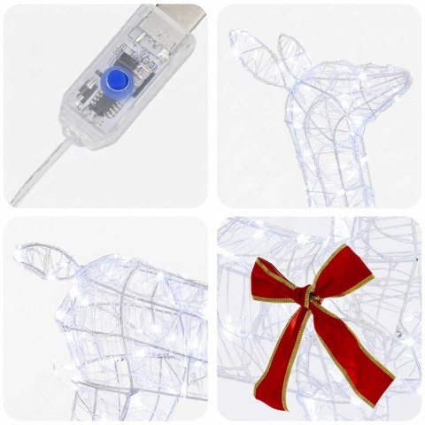3D RENIFER BOŻONARODZENIOWY LOVIISA 110 LED ZIMNA BIEL