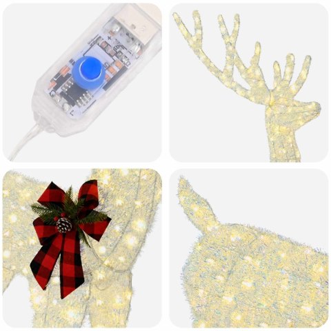 3D RENIFER BOŻONARODZENIOWY LOVIISA 250 LED CIEPŁA BIEL