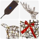 3D RENIFER BOŻONARODZENIOWY LOVIISA 300 LED CIEPŁA BIEL