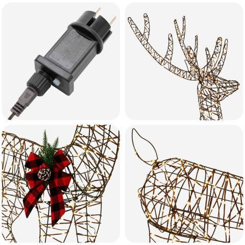 3D RENIFER BOŻONARODZENIOWY LOVIISA 560 LED CIEPŁA BIEL