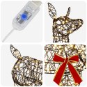 3D RENIFER BOŻONARODZENIOWY LOVIISA 110 LED CIEPŁA BIEL