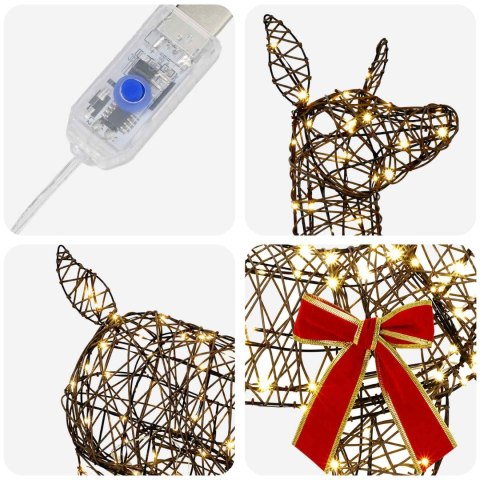 3D RENIFER BOŻONARODZENIOWY LOVIISA 110 LED CIEPŁA BIEL
