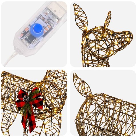 3D RENIFER BOŻONARODZENIOWY LOVIISA 200 LED CIEPŁA BIEL