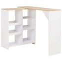 STOLIK BAROWY Z RUCHOMYM REGAŁEM BIAŁY 138 X 39 X 110 CM
