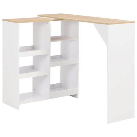 STOLIK BAROWY Z RUCHOMYM REGAŁEM BIAŁY 138 X 39 X 110 CM