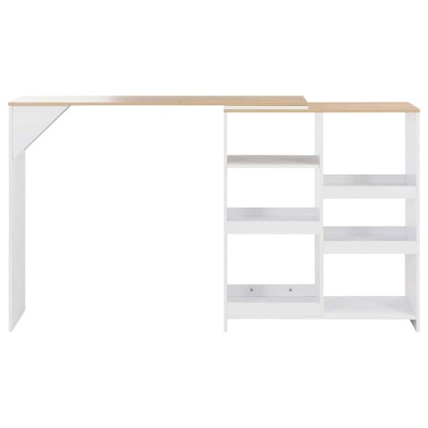 STOLIK BAROWY Z RUCHOMYM REGAŁEM BIAŁY 138 X 39 X 110 CM