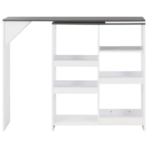 STOLIK BAROWY Z RUCHOMYM REGAŁEM BIAŁY 138 X 39 X 110 CM