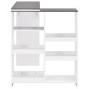 STOLIK BAROWY Z RUCHOMYM REGAŁEM BIAŁY 138 X 39 X 110 CM