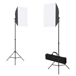 ZESTAW STUDYJNY Z LAMPAMI SOFTBOX TŁEM I BLENDAMI