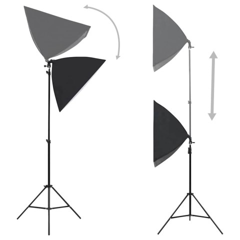 ZESTAW STUDYJNY Z LAMPAMI SOFTBOX TŁEM I BLENDAMI