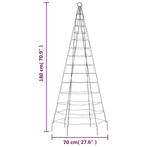 CHOINKA LED 200 DIOD LED KOLOROWA 180 CM