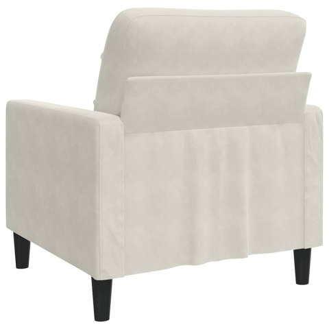 FOTEL KREMOWY 60 CM OBITY AKSAMITEM