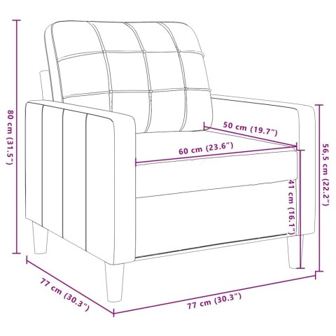 FOTEL KREMOWY 60 CM OBITY AKSAMITEM