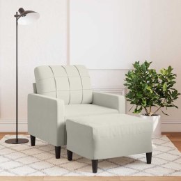 VidaXL Fotel z podnóżkiem, kremowy, 60 cm, obity aksamit