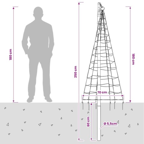 OŚWIETLENIE CHOINKOWE ZE SZPILKĄ I MASZTEM FLAGOWYM 180 CM