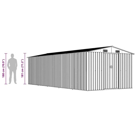 SZOPA OGRODOWA 257X580X181 CM METAL SZARA
