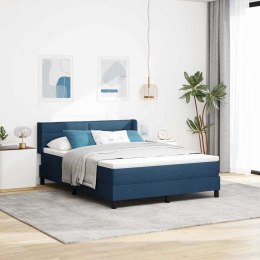 VidaXL Łóżko sprężynowe Z zagłówkiem Niebieski 200 x 140 cm tkanina