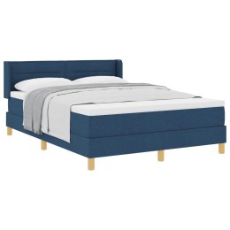 VidaXL Łóżko sprężynowe z materacem Niebieski 200 x 140 cm tkanina