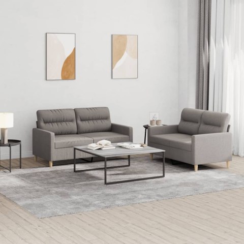 VidaXL 2-częściowy komplet wypoczynkowy z poduszkami, taupe, tkanina