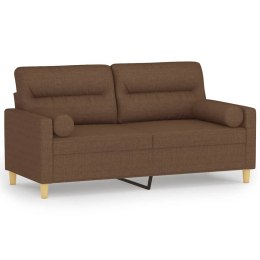 2-OSOBOWA SOFA Z PODUSZKAMI BRĄZOWA 140 CM TKANINA