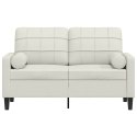 2-OSOBOWA SOFA Z PODUSZKAMI KREMOWA 120 CM AKSAMIT