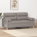 2-OSOBOWA SOFA Z PODUSZKAMI TAUPE 140 CM TKANINA
