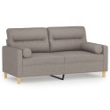 2-OSOBOWA SOFA Z PODUSZKAMI TAUPE 140 CM TKANINA