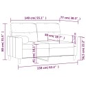 2-OSOBOWA SOFA Z PODUSZKAMI TAUPE 140 CM TKANINA