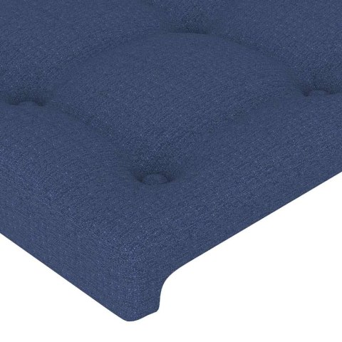 ZAGŁÓWEK DO ŁÓŻKA Z LED NIEBIESKI 103X16X118/128 CM TKANINA