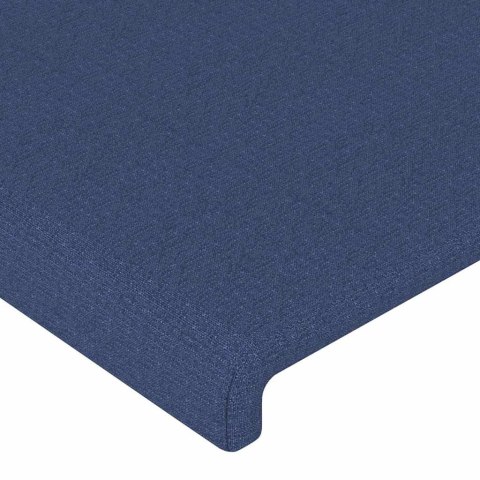 ZAGŁÓWEK DO ŁÓŻKA Z LED NIEBIESKI 163X16X118/128 CM TKANINA