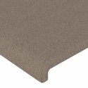 ZAGŁÓWEK DO ŁÓŻKA Z LED TAUPE 183X16X118/128 CM TKANINA
