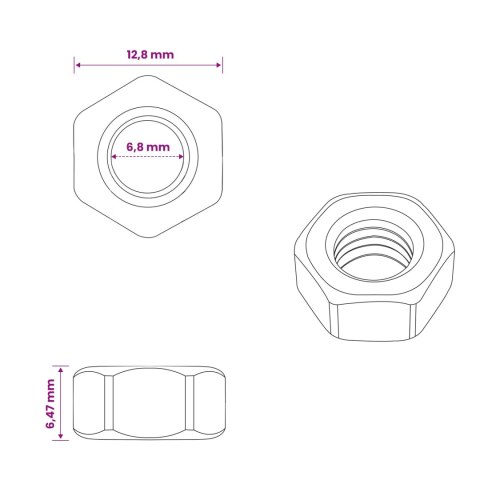 HEX ORZECHY ŻOŁĘDZIOWE 3913 PCS SREBRNY METAL