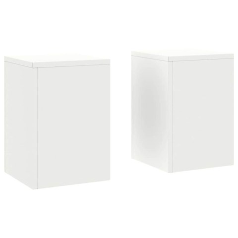 STOJAK NA ROŚLINY 2 SZT. BIAŁY 24 X 24 X 35 CM STAL ZIMNOGIĘTA
