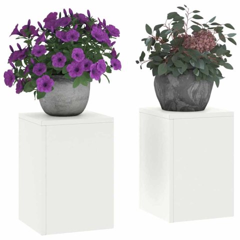 STOJAK NA ROŚLINY 2 SZT. BIAŁY 24 X 24 X 35 CM STAL ZIMNOGIĘTA