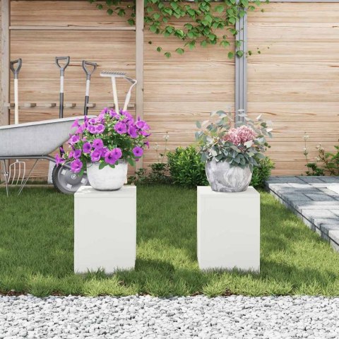 STOJAK NA ROŚLINY 2 SZT. BIAŁY 24 X 24 X 35 CM STAL ZIMNOGIĘTA