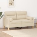 2-OSOBOWA SOFA Z PODUSZKAMI KREMOWA 120 CM TKANINA