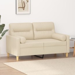 2-OSOBOWA SOFA Z PODUSZKAMI KREMOWA 120 CM TKANINA