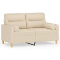 2-OSOBOWA SOFA Z PODUSZKAMI KREMOWA 120 CM TKANINA
