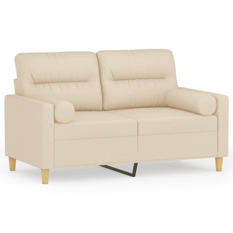 2-OSOBOWA SOFA Z PODUSZKAMI KREMOWA 120 CM TKANINA