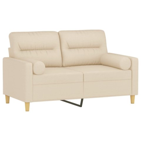 2-OSOBOWA SOFA Z PODUSZKAMI KREMOWA 120 CM TKANINA