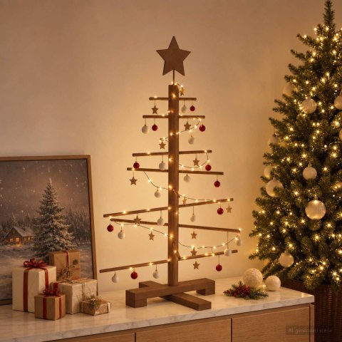 DREWNIANA CHOINKA KOTKA 75 CM BAMBUS I LITE DREWNO SOSNOWE